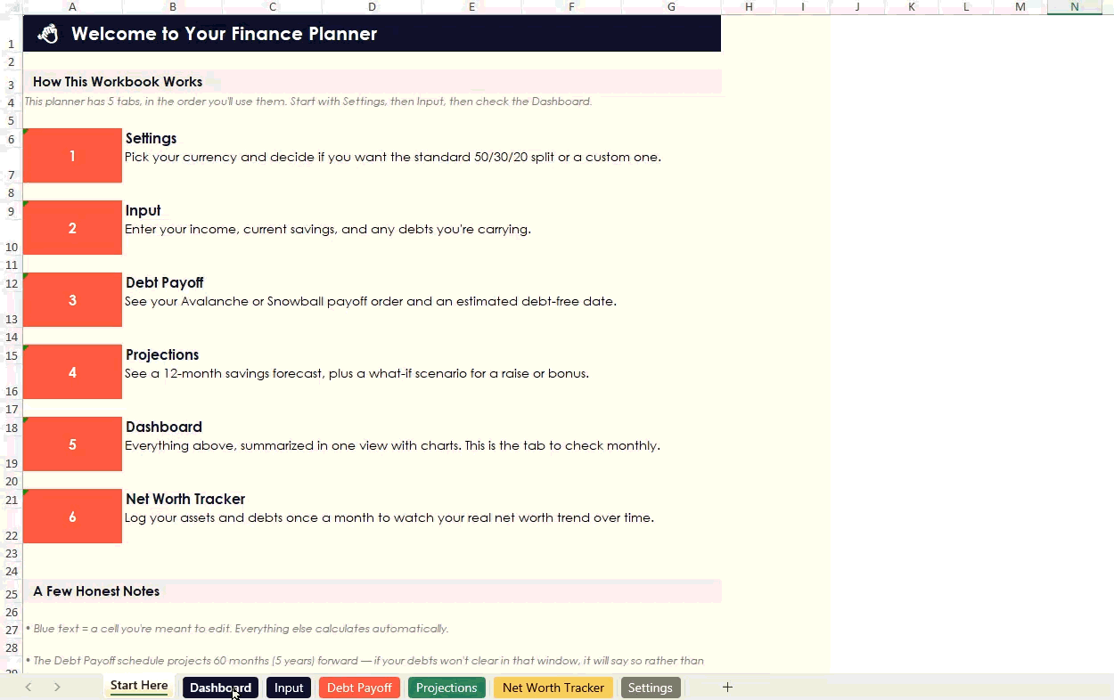 ThinkFreeDaily Finance Planner walkthrough